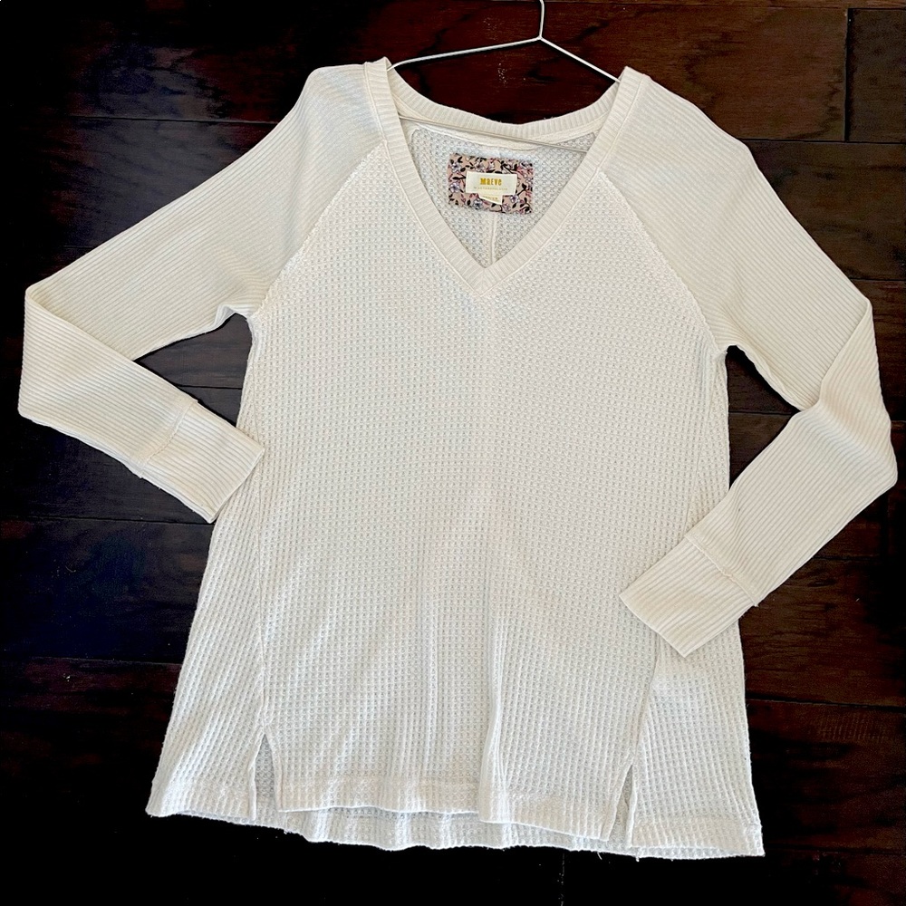 Maeve By Anthropology soft bone white long sleeve in size Medium.